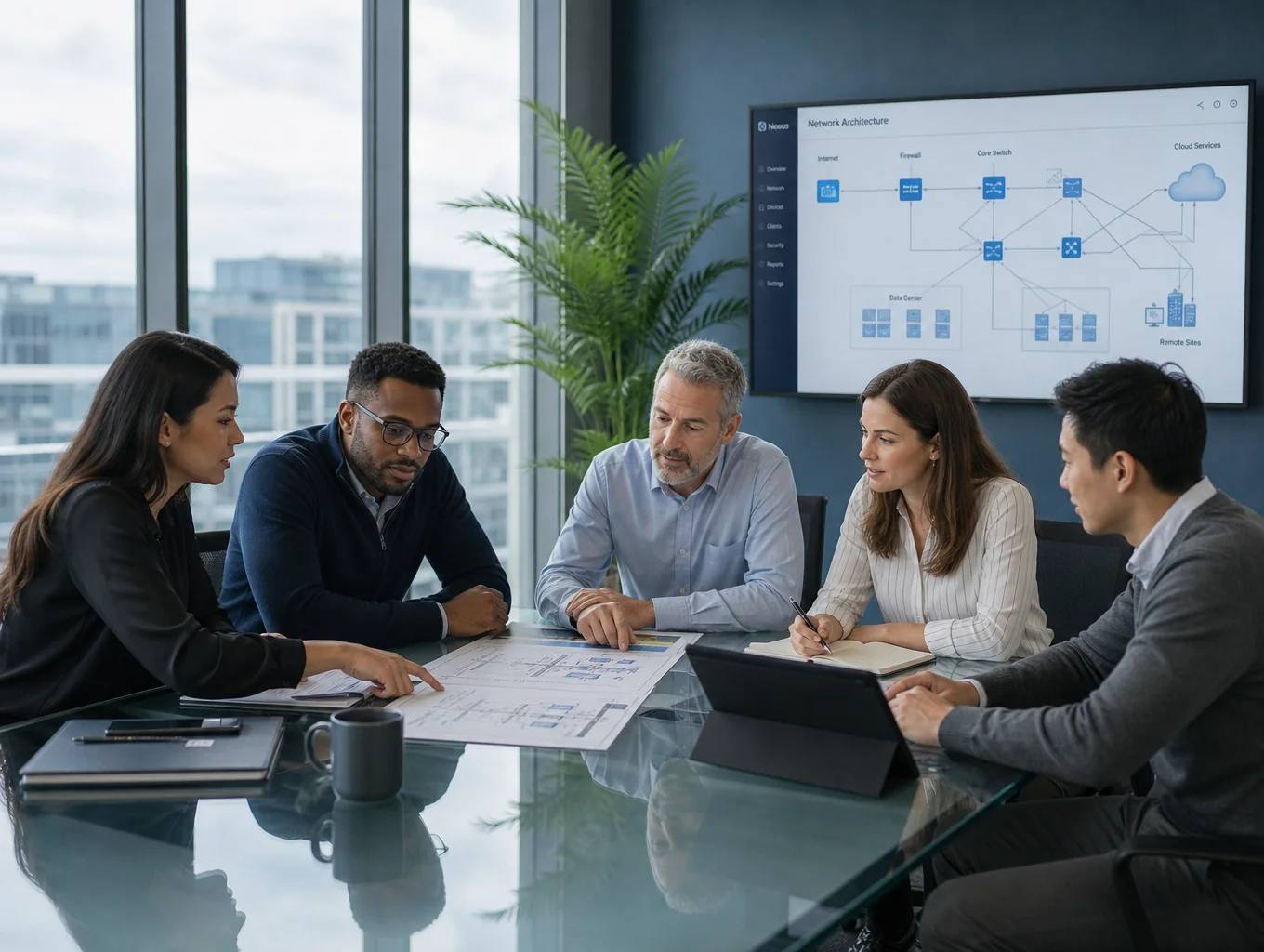 AxlePoint senior software architects evaluating distributed systems diagrams and API integration topologies